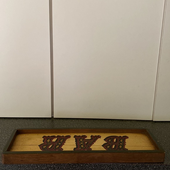 Vintage Hand Crafted by Stars & Stripes Wooden "BAR" Sign Wall Table House Decor - Picture 10 of 10